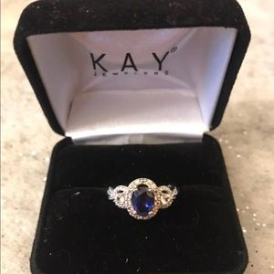 Sapphire ring size 7 sterling silver